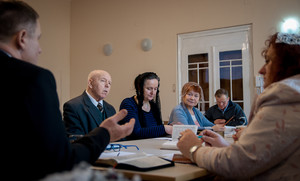 Ewangelista Zbyszekw trakcie nabożeństwa w jednym ze zborów (Dzieżoniów).19.02.2017