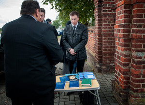 Pogrzeb - kolportaż literatury o tematyce biblijnej. 07.10.2017