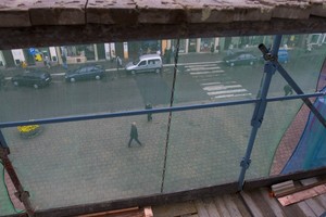 Kościan. Widok z rusztowań okalających ratusz.