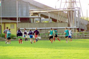 56. Fot. Bartosz Jankowski. Śmigiel, zawodniczy Pogoni Śmigiel w czasie treningu.
