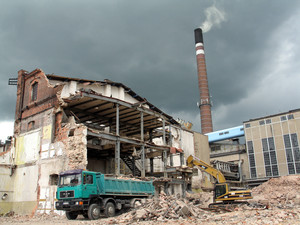 Cukrownia Kościan w rozbiórce.