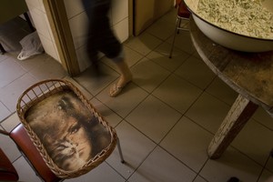 Pierwsze przygotowania w kuchni do hucznej zabawy z okazji 50-lecia Koła Gospodyń Wiejskich. Kapusta już skrojona.