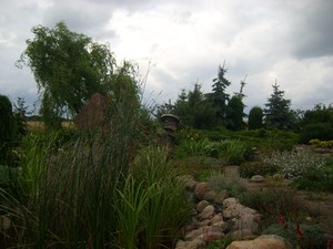 Fot. Aleksandra Kasprzak. Drewniany pajac w ogrodzie mojej siostry Bożeny Hofman. Zdjęcie wykonałam we Wławiu.