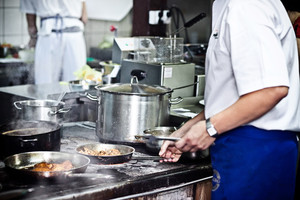 Zajazd u Dudziarza, praca w kuchni