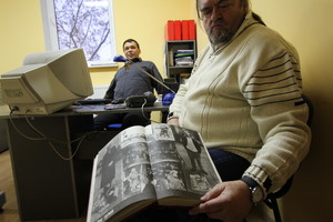 Kościan, redakcja Gazety Kościańskiej (ul. Dworcowa 2). Paweł Sałacki (zastępca naczelnego) i Jerzy Wizerkaniuk (redaktor naczelny)