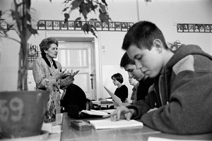 Profesor Skrobanowa na lekcji w LO